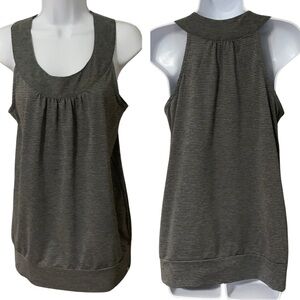 Eddie Bauer size small Gray & white pinstripe babydoll sleeveless tunic tank top